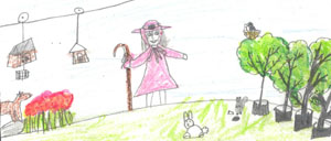 Mary in the garden