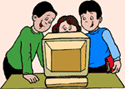 Kids looking at computer